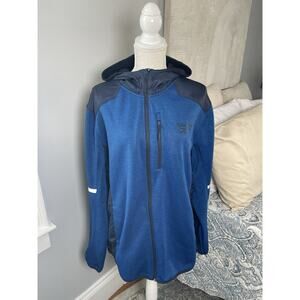 Reebok Mens XL Blue Full Zip Hoodie Jacket Athletic Running Zip Pocket